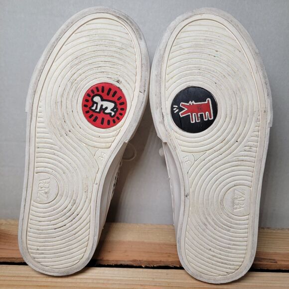 Zaba Kids Medium Tops Tennis Shoe Keith Haring Sp Ed Faux Leather - Size 3 - Picture 7 of 8